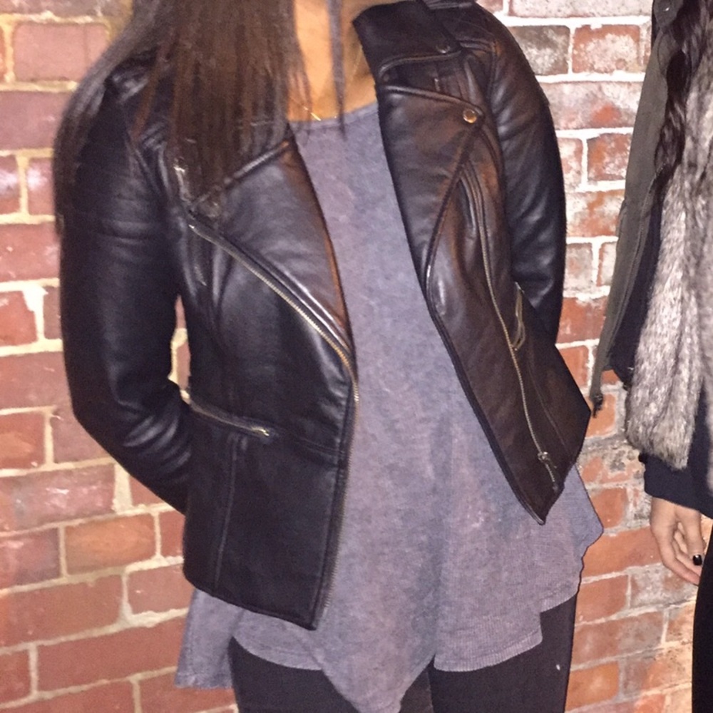 American Eagle vegan leather moto jacket
